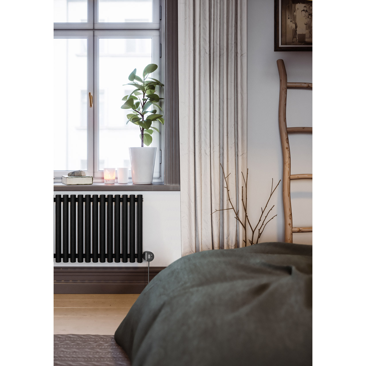 levanto horizontal electric radiator 580x1195mm 1000w wifi black 1