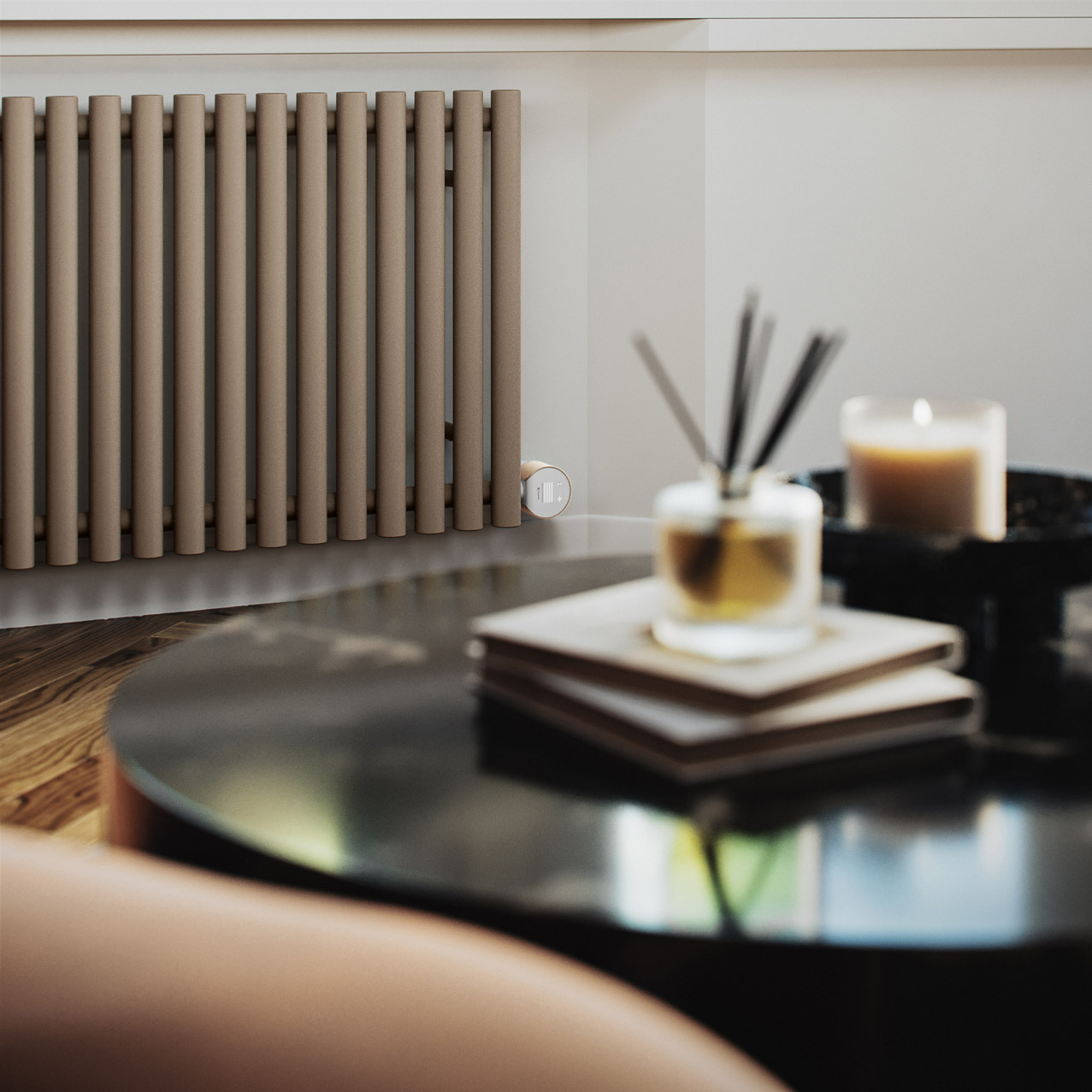 levanto horizontal electric radiator 580x1195mm 1000w wifi brown 3