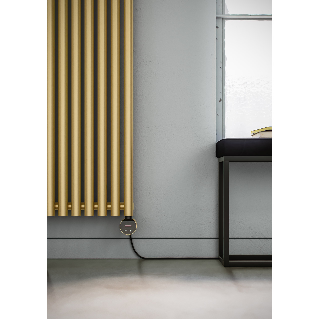 levanto vertical electric radiator 1800x480mm 1000w wifi brass 5